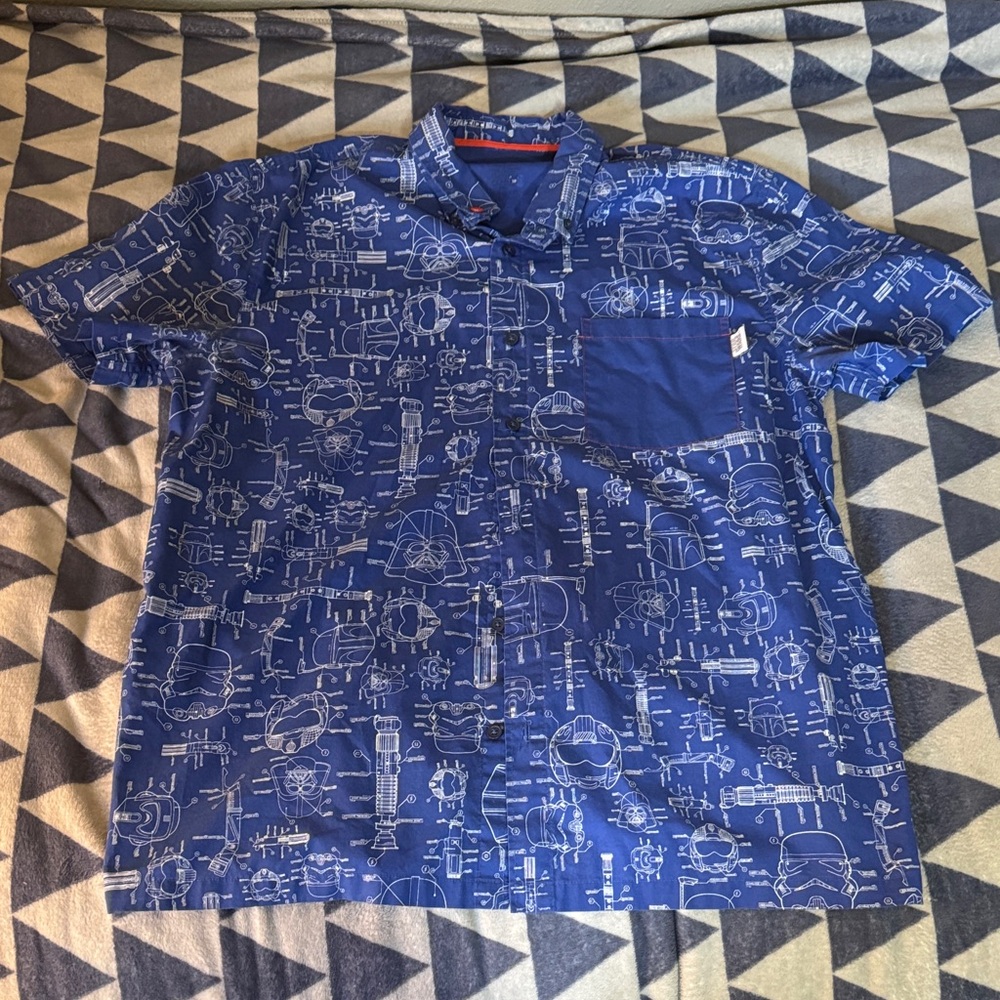 Star Wars Blue Schematic Casual Shirt